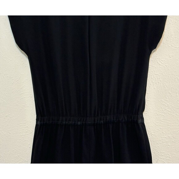 Lafayette 148 NY Size P (0-2) Jumpsuit Black Columbia Silk Trim V Neck Crepe - Picture 12 of 16